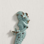 SOFFEE DESIGN 2PCS Green Mermaid Side Profile Hooks, Beach Themed Towel Hangers - Image 8