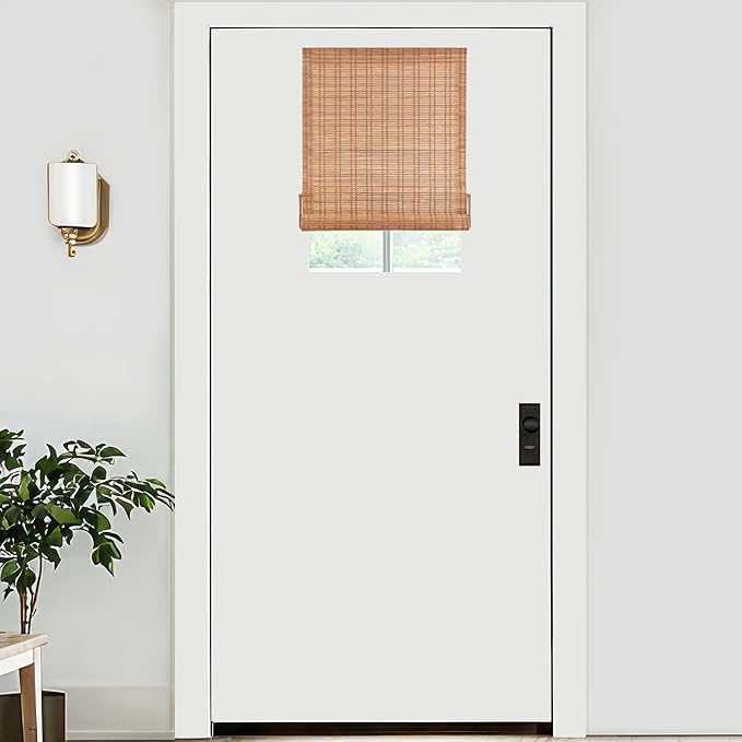LazBlinds No Tools No Drill Bamboo Roller Shades, Cordless Bamboo Blinds by LazBlinds