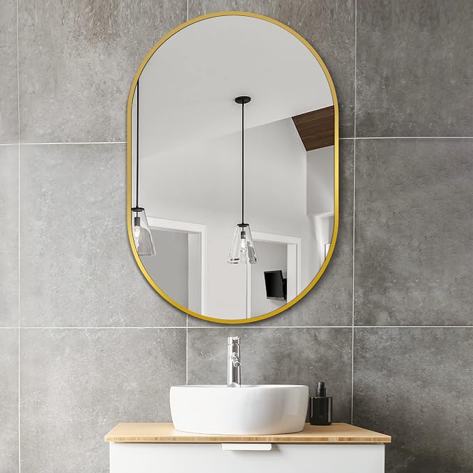 Bathroom Mirror for Wall, Metal Framed Vanity Mirror - Image 2