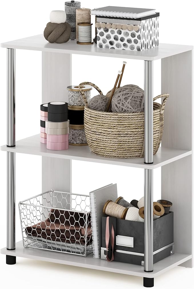 Furinno Jaya Simple Design 3-Tier Bookcase / Bookshelf / Display Rack by Furinno-FitsYourSpaceFitsYourBudget
