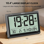XREXS 10.4 Inch Digital Wall Clock, Battery Operated Large Display Clock - Image 3
