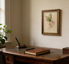 Vintage Gold Framed Wall Art, Retro Butterfly and Pink Flower Oil Painting - Image 4