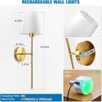 NIORSUN Battery Operated Wall Sconce Set of 2, 10 Colors Wireless Wall Lamps - Image 7