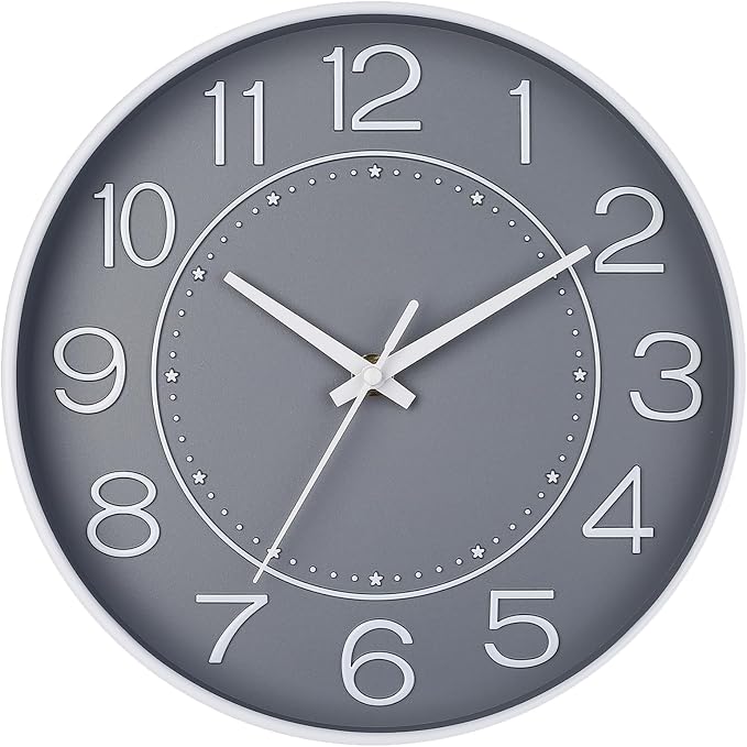 HZDHCLH Modern Wall Clocks Battery Operated, 10 inch Small Wall Clock forSilent by HZDHCLH