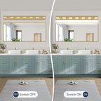 SineRise LED Modern Bathroom Vanity Light Fixtures, Brass Modern Acrylic - Image 6