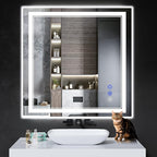 36"x36" LED Bathroom Mirror by INFINIGLASS
