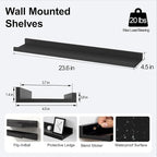 Long Floating Shelves for Wall Decor, Long Wall Mounted Storage Shelf for - Image 3