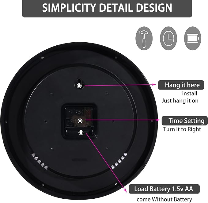 OceeK Wall Clock, Silent Non-Ticking, Modern Small Wall Clocks 8 Inch, Quality - Image 7