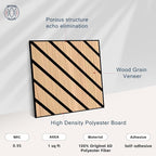 WoveN SounD Artisan Acoustic Wall Panels, 16 Pack 12x12 Inch, PVC Wood Grain - Image 3