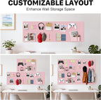 Peg Board, 3 Pack Metal Pegboard Panels Pink Pegboards Wall Organizer - Image 7