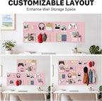 Peg Board, 4 Pack Metal Pegboard Panels Pink Pegboards Wall Organizer - Image 7