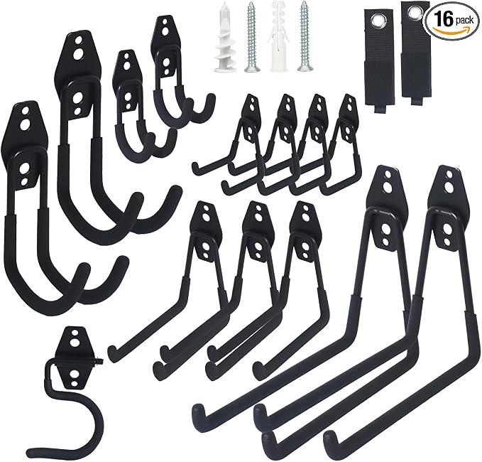 Moneek's Hardware 16 Pack Garage Storage Hook Anti-Slip Coating Heavy Duty Wall by Unknown