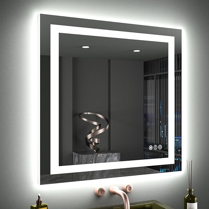 LOAAO 40"X38" LED Bathroom Mirror by LOAAO