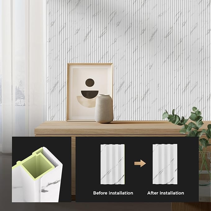 OUZUGIE 8-Pack 57 Inches, WPC Slat Wall Panel Trim, Corner Guard - Image 2