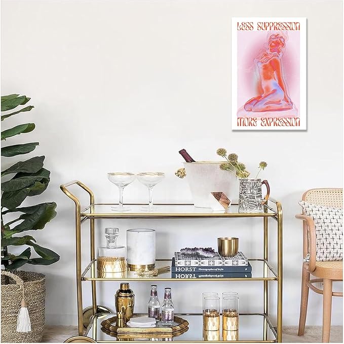 Spiritual Affirmation Art Poster Pink Woman Canvas Wall Art Aesthetic Pictures - Image 4