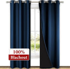 NICETOWN Moroccan Blue Full Shade Curtain Panels, Pair of Thermal Insulated & - Image 2