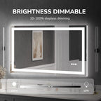 USHOWER LED Bathroom Mirror 55x30 Inch Tempered Glass - Image 3