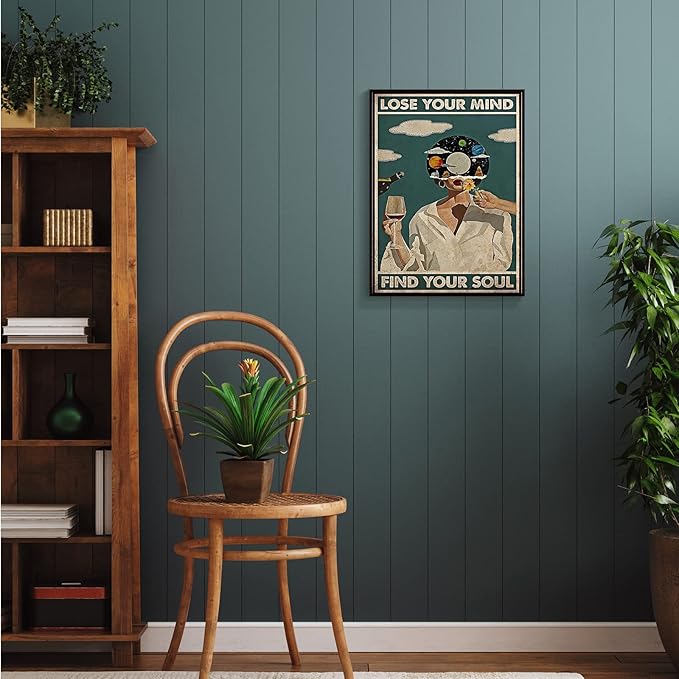 Framed Art Vintage Lose Your Mind Find Your Soul Poster Mental Health Quote - Image 5