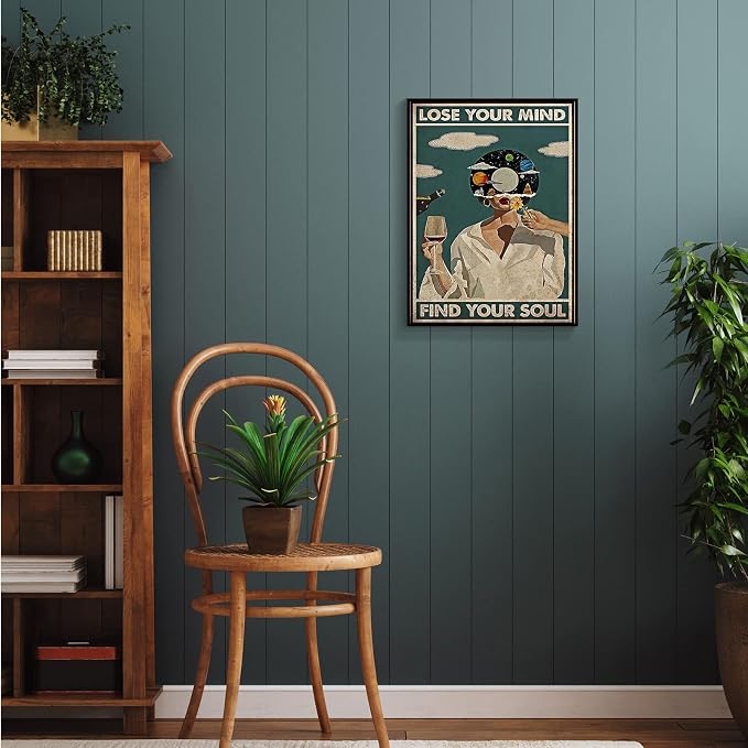 Framed Art Vintage Lose Your Mind Find Your Soul Poster Mental Health Quote - Image 5