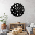 EMAX HOME Large Old Town Farmhouse Black Wall Clock 30 Inch Rustic Antique Wood - Image 6