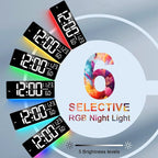 16" Bluetooth Large Digital Wall Clock/Auto Time Sync, 10 RGB Colors Digital - Image 5