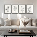 Framed Black and White Floral Wall Art by Cuspin