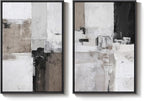 Framed Abstract Black and White Brown Wall Art - Image 9