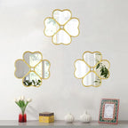 Small Decoritive Heart Wall Mirrors Set of 3, Decorative Four-Leaf Clover Mirror - Image 2