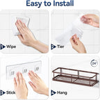 YASONIC Shower Caddy Adhesive, No Drill Bathroom Shower Organizers, - Image 8