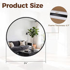 NEWBULIG 24 Inch Round Wall Mirror, Bathroom Mirror - Image 2
