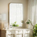 BEAUTYPEAK Silver Wall Mounted Bathroom Mirror, Aluminum Alloy Frame Bathroom by BEAUTYPEAK