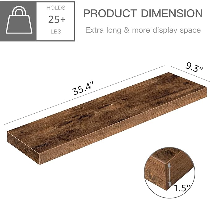 QEEIG Floating Shelves for Wall 35.4" Long - Image 3