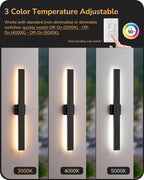 EDISHINE 31.5" LED Outdoor Wall Lights, 3CCT & 10%-100% Dimmable, IP65 - Image 4