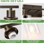 MOKATNG 4-Light Bathroom Light Fixtures, Vanity Light - Image 3