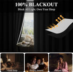RYB HOME 100%Blackout Sliding Door Curtain, Back Tab&Rod Pocket Extra Wide Room - Image 3