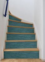 NuWallpaper Steel Blue Grassweave Peel & Stick Wallpaper - Image 6