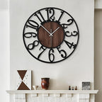 LEIKE Large Wall Clocks, Non Ticking, Battery Operated Rustic Round Modern Big by LEIKEWALLCLOCK