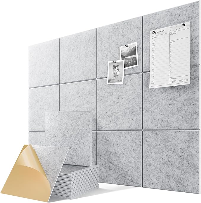 6-Pack Self-Adhesive Acoustic Panels, Soundproof Wall Panels by Lebenforce