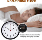 LEIKE Metal Wall Clock 10IN Black, Retro Silent Quartz Battery Operated - Image 4