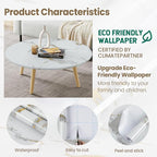 practicalWs Glossy Marble Wallpaper Peel and Stick White/Gold Granite Contact - Image 3