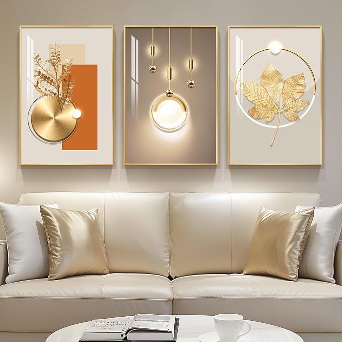 Framed Modern Luxury Gold Wall Art, Wall Decor by Cuspin