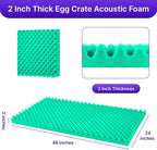 2 Pack Sound Proof Foam Panels for Walls, High Density Egg Crate Sound - Image 2