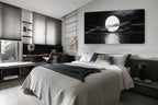 Cao Gen Decor Art S06475 Wall Art Canvas Sea White Full Moon in Night Picture - Image 2