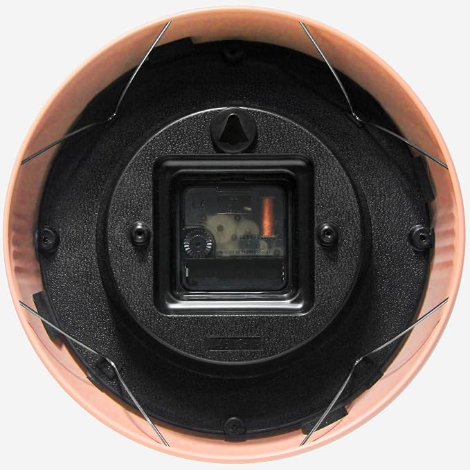 Infinity Instruments Retro 9.5 Inch Round Indoor Wall Clock, Peach Fuzz - Image 5
