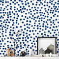 Jeweluck Blue Polka Dot Peel and Stick Wallpaper Blue and White Contact Paper by Jeweluck