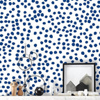 Jeweluck Blue Polka Dot Peel and Stick Wallpaper Blue and White Contact Paper by Jeweluck