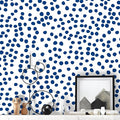 Jeweluck Blue Polka Dot Peel and Stick Wallpaper Blue and White Contact Paper by Jeweluck