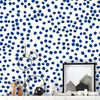 Jeweluck Blue Polka Dot Peel and Stick Wallpaper Blue and White Contact Paper by Jeweluck