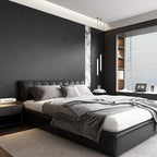 Abyssaly Black Silk Wallpaper Peel and Stick 15.7" X 393.7" Embossed Self - Image 3