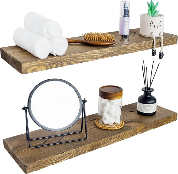 BGMG 30 inch Distressed Walnut Floating Shelves by BGMG